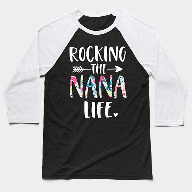 Womens Rocking the Nana Life T-Shirt Baseball T-Shirt by Zhj